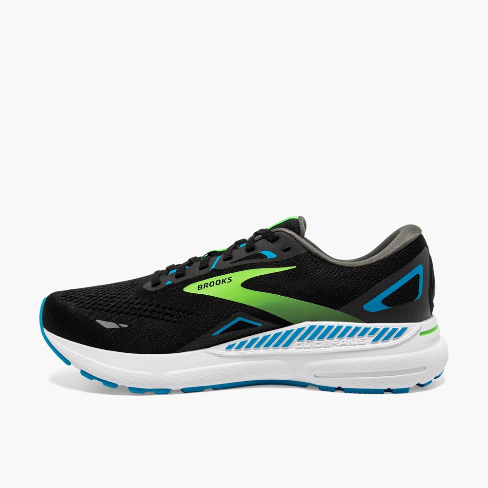 Chaussures Running Route Brooks Adrenaline GTS 23 Noir Vert Homme | EGF-3410233